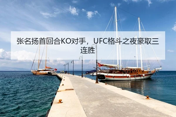张名扬首回合KO对手，UFC格斗之夜豪取三连胜
